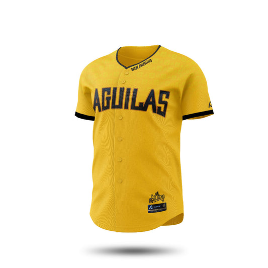 2024-2025 OFFICIAL Aguilas Cibaeñas Full Button Jersey - Gold/Patern