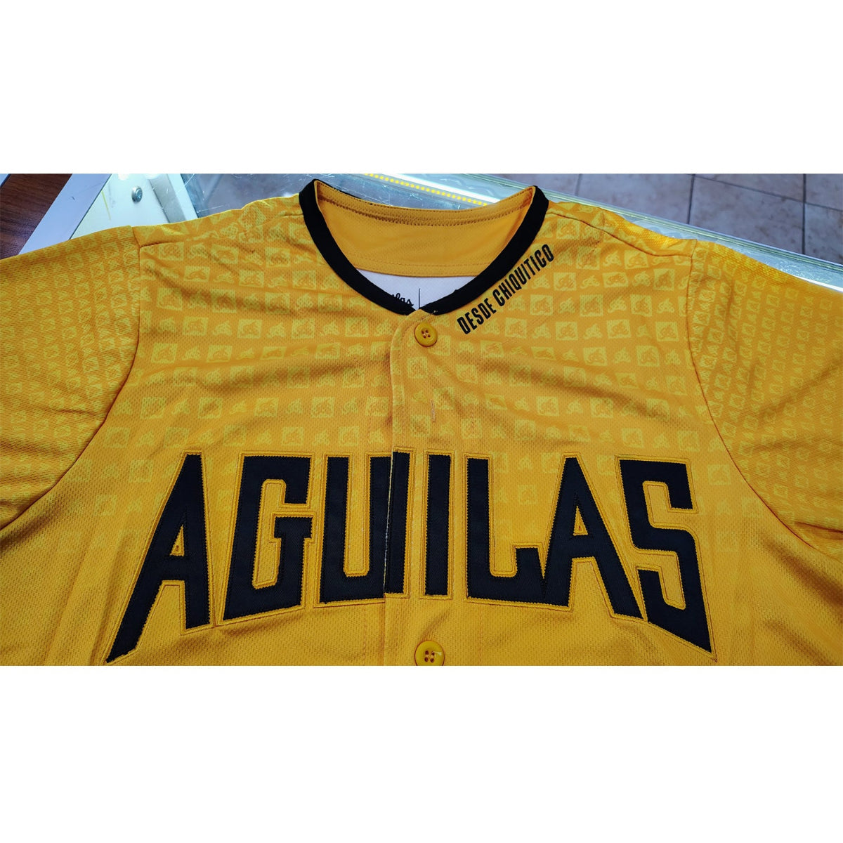 2024-2025 OFFICIAL Aguilas Cibaeñas Full Button Jersey - Gold/Patern