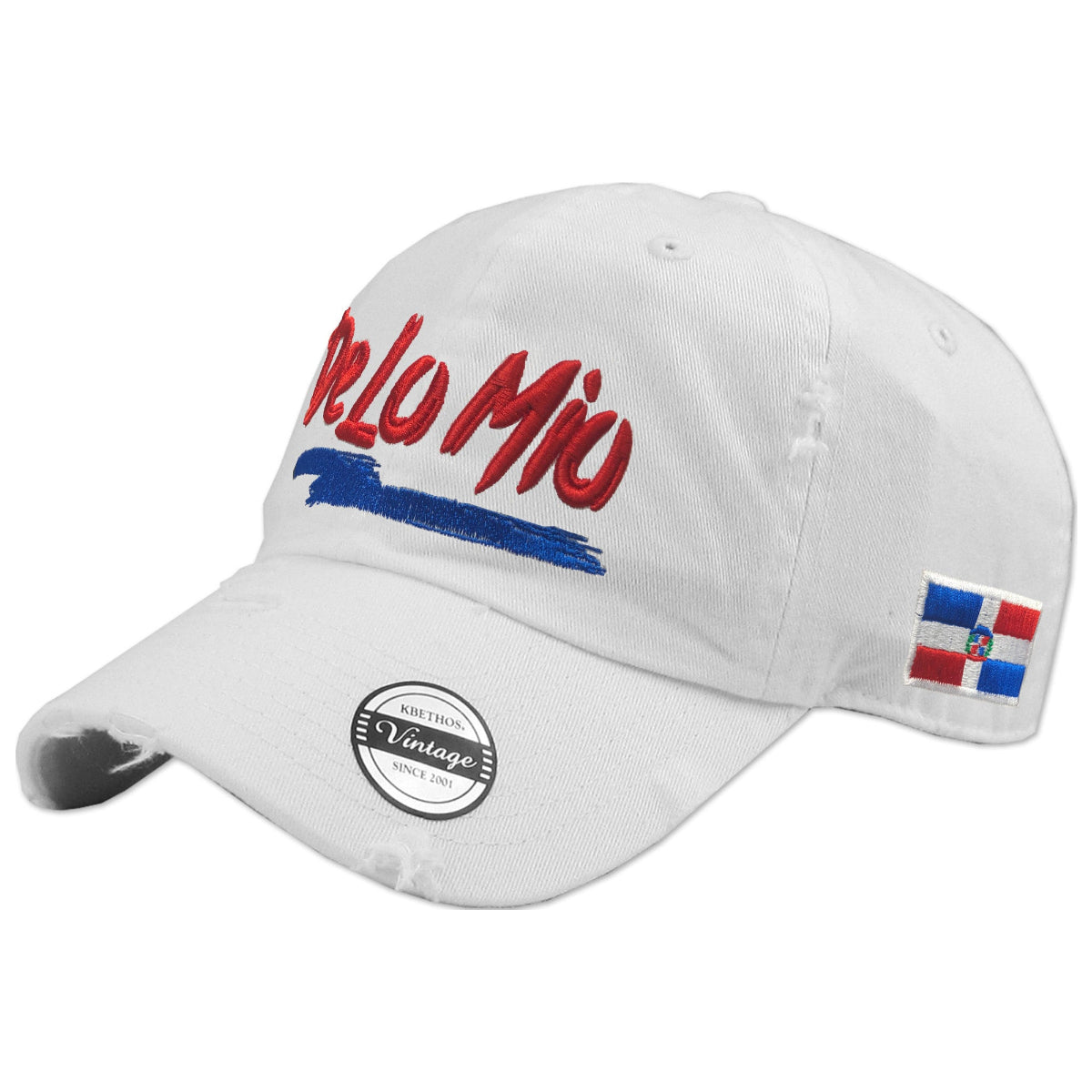 De lo mio embroidered Logo Vintage White Hat