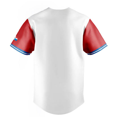 Dominicana Full Button Sublimated Jersey - White / Red