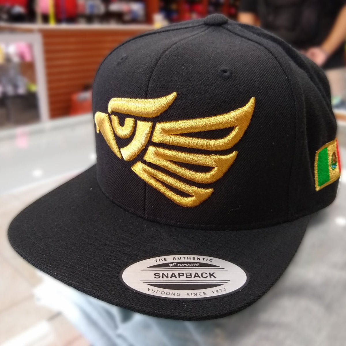 Embroidered Eagle and flag Mexico SLIM LOGO SnapBack hat