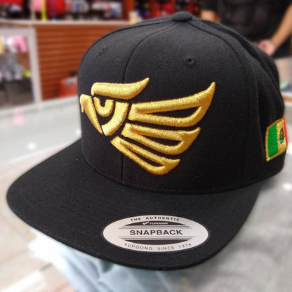 Embroidered Eagle and flag Mexico SLIM LOGO SnapBack hat