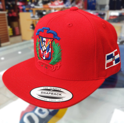 Escudo Republica Dominicana - Dominican Snapback Red - Full Color Hat