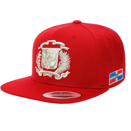 Escudo Republica Dominicana - Dominican Snapback Red - Metallic Silver Hat