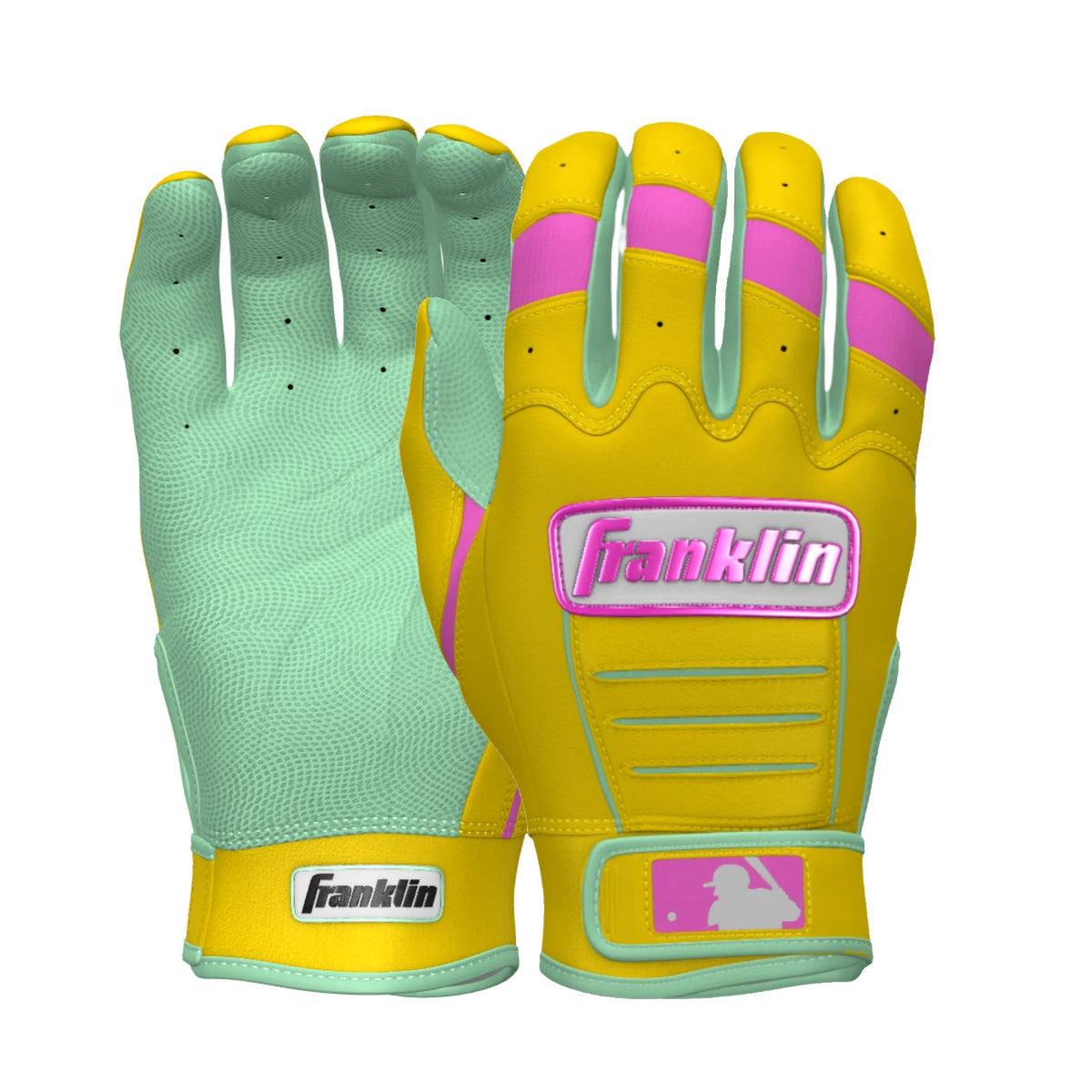 Franklin CFX PRO CUSTOM Batting Gloves - Yellow/Mint