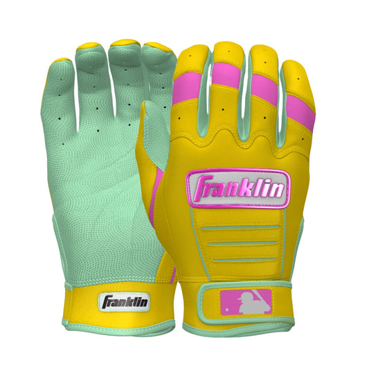 Franklin CFX PRO CUSTOM Batting Gloves - Yellow/Mint
