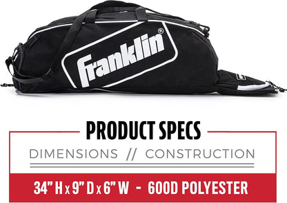 Franklin Sports Junior Baseball Equipment Bag - Stay Organized On and Off the Field