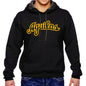 Aguilas Cibaeñas Cursive letters and Black Hooded