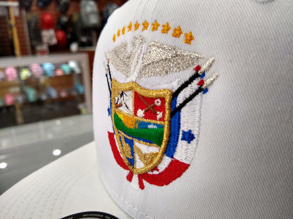 SnapBack Panama Hats with Embroidered Panama Shield and Flag