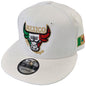 New Era Embroidered SnapBack Mexican Bull logo White Hat