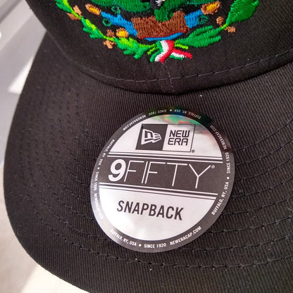 New Era Snapback Black Mexico Shield and Flag Hat