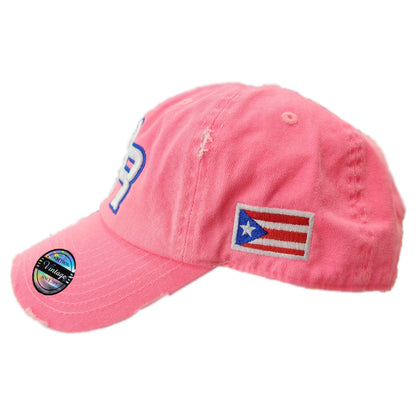 Puerto Rico Vintage Neon Pink Hat with PR Logo