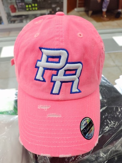 Puerto Rico Vintage Neon Pink Hat with PR Logo