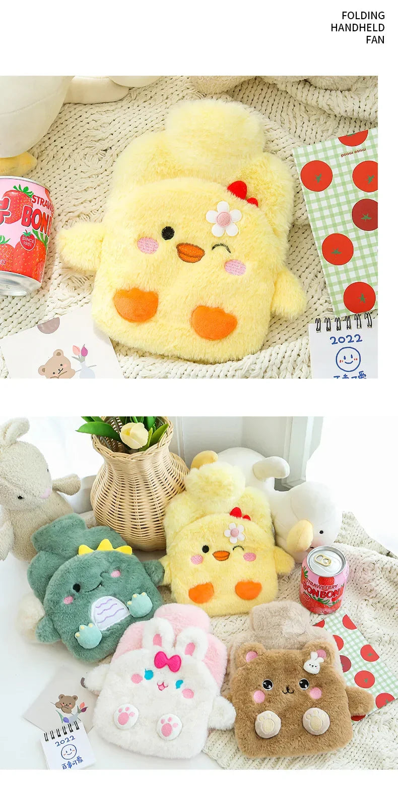 KUSHIE’s SnuggleBud Mini Warmers – 400ml Plush Hot Water Bottles for Cramps, Comfort & Self-Care