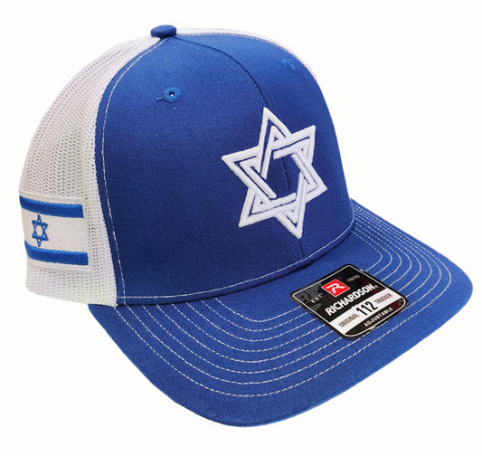 Trucker Mesh Hat with Embroidered Star of David